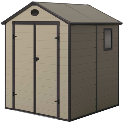 Casetta in Resina Isabella Ecru /Marrone 3,57 m² Ext. 190x188x225 cm - Gardiun