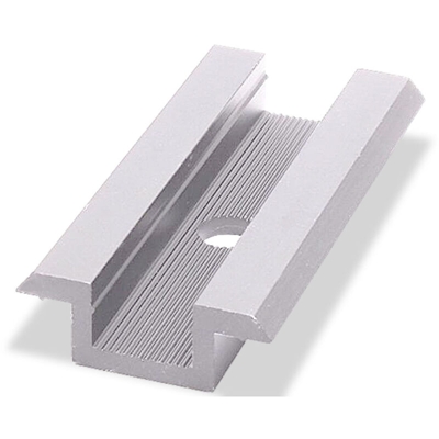 Morsetto intermedio in alluminio per fissaggio di moduli fotovoltaici