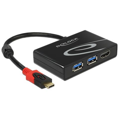 62854 USB 3.0 (3.1 Gen 1) Type-C Nero perno e concentratore