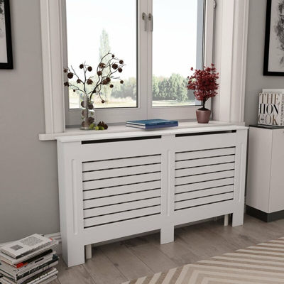YOUTHUP Coperture per Radiatori 2 pz Bianche 152x19x81,5 cm in MDF - Bianco