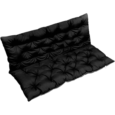 vidaXL Cuscino per Dondolo Nero e Grigio 120 cm in Tessuto - Nero