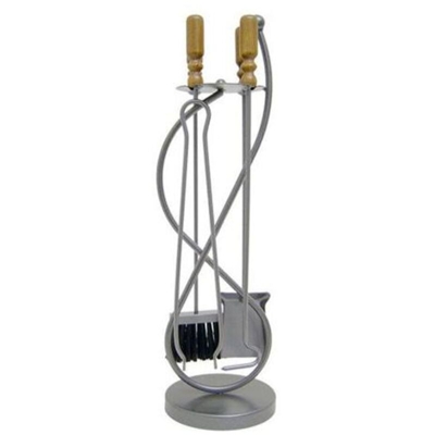 Kit Accessori Attrezzi per Camino Caminetto Barbecue Pinza Cenere Manico Legno