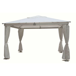 Gazebo Con Struttura In Legno 3 X 4 Robusto Con Telo Bianco E Pareti Laterali Per Esterno Giardino características