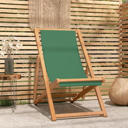 Sedia da Spiaggia Pieghevole in Legno Massello di Teak Verde - Verde - Vidaxl características