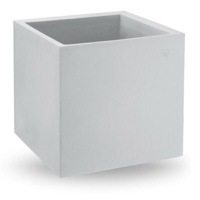 Vaso cubo in resina 'Cosmos' 55 cm. Bianco