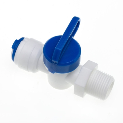 Valvola PVC a Sfera Dritta IN Filetto 3/8” M – OUT Fast 3/8” F STI