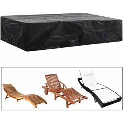 vidaXL Copertura Arredi Giardino in Polyrattan 8 Occhielli 218x77x55 cm - Nero en oferta