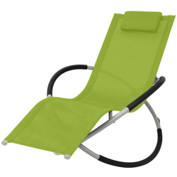 Lettino Prendisole Geometrico in Acciaio Verde - Verde - Vidaxl en oferta