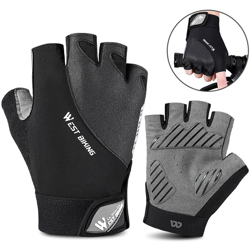WEST BIKE Equitazione Riflettere Luce Guanto Bicicletta Mezza Dito Guanto Antiurto Traspirante Guanto Da Ciclismo Guanto Della Bicicletta Della en oferta