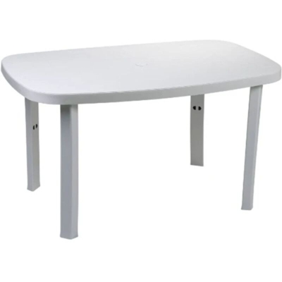 Tavolo da giardino in resina ovale bianco Otello 140x80x72 cm