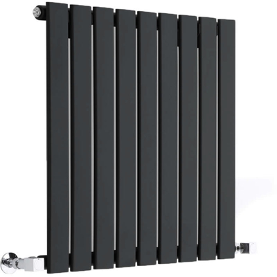 Hudson Reed Delta Radiatore Termoarredo di Design Orizzontale Moderno - Termosifone con Finitura Opaca Nera - Pannelli Piatti - 635 x 630mm - 563