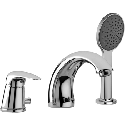 Miscelatore bordo vasca con deviatore e set doccia Paffoni DU040CR-DU041CR | Con bocca erogazione