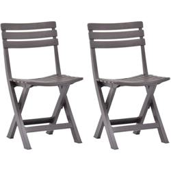 vidaXL Sedie da Giardino Pieghevoli 2 pz in Plastica Moca - Marrone en oferta