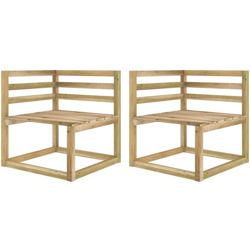 vidaXL Divani Angolari Pallet da Giardino 2 pz Pino Impregnato Verde - Verde características