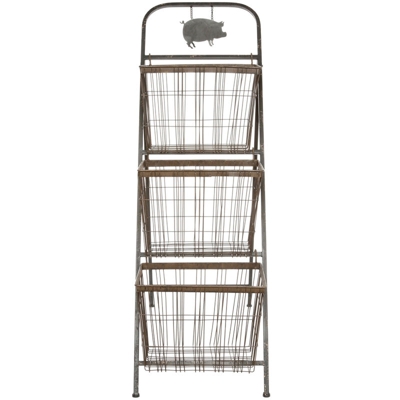 Altri - Portatutto In metallo, 3 scomparti, da 110X38X84 cm nero