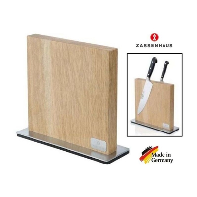 CEPPO MAGNETICO PORTA COLTELLI ESTERNO IN ACCIAIO INOX E QUERCIA ' ' - Zassenhaus