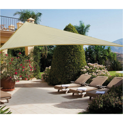 Telo vela trinagolare ecru' ombreggiante con occhielli 5x5x5 mt per ombra da giardino parcheggio precio