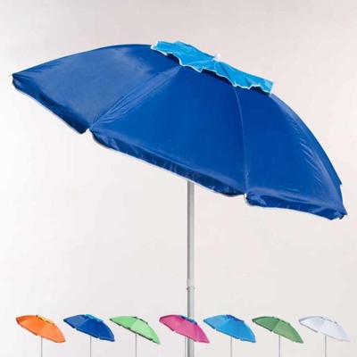 Ombrellone mare spiaggia alluminio 200 cm antivento protezione uv Corsica | Blu