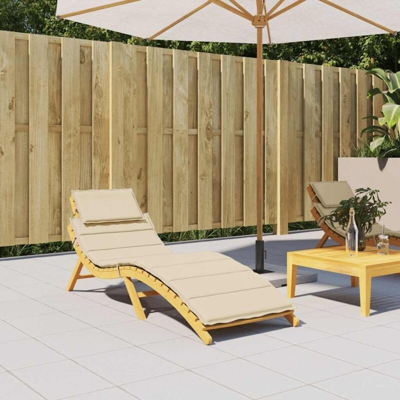 vidaXL Cuscino per Lettino Prendisole Beige 186x58x4 cm - Beige