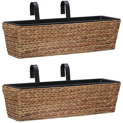 Fioriere da Giardino 2 pz in Giacinto Intrecciato - Marrone - Vidaxl