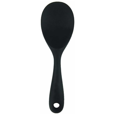 Cucchiaio di riso in silicone per cottura al forno, stoviglie cinesi, strumenti di cottura in silicone premium Cucchiaio di riso nero - Litzee