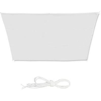 Relaxdays - Tenda a Vela Trapezoidale, Idrorepellente, Anti UV, Corde di Supporto, Terrazza e Giardino, 3x5,5x4x4 m,Bianca