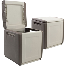 Baule portatutto cm 54 x 53 x h 57 - tortora/ecru art plast en oferta