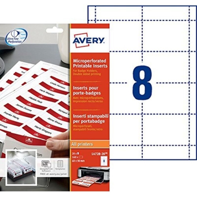 Avery L4728-20 badge e porta badge