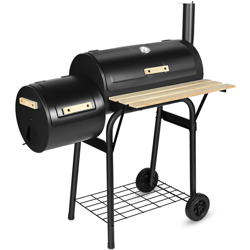 Insma - Barbecue a carbone Griglia a carbone Griglia per affumicare Carrello per barbecue con coperchio termometro a 2 ruote características
