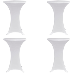 vidaXL Coperture Verticali per Tavolo 4 pz Ø60 cm Bianco Elastico - Bianco características