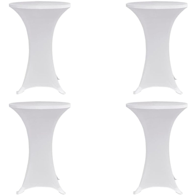 vidaXL Coperture Verticali per Tavolo 4 pz Ø60 cm Bianco Elastico - Bianco