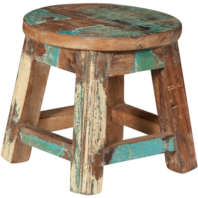 Biscottini - Panchetto Panchetta Rotondo in Legno Poggiapiedi Scarpiera da Casa o Pesca