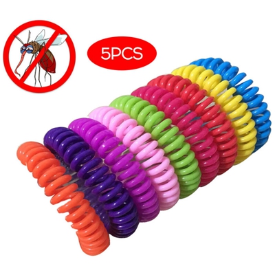 5Pcs Braccialetto repellente per zanzare naturale Braccialetto per controllo di insetti parassiti Indoor Outdoor Adulti Bambini Adult
