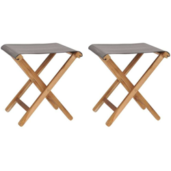 vidaXL Sedie Pieghevoli 2 pz in Legno di Teak e Tessuto Grigio Scuro - Grigio características