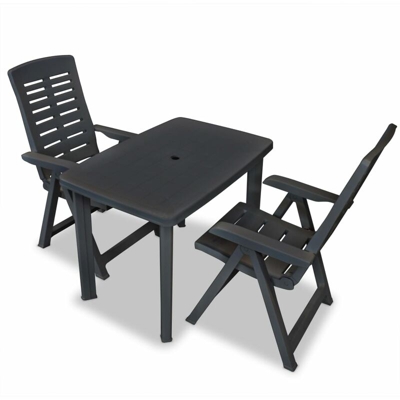 Set da Bistrot 3 pz in Plastica Antracite - Grigio - Youthup