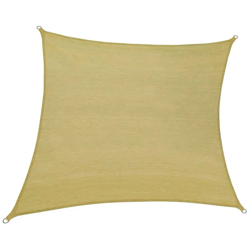 Tenda vela parasole ombra ombreggiante quadrata 5x5 mt in hdpe beige en oferta