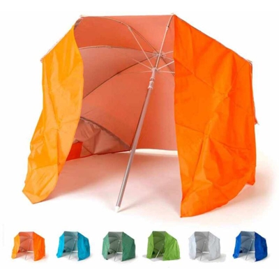 Ombrellone mare portatile moto leggero alluminio spiaggia tenda 200 cm Piuma | Arancione