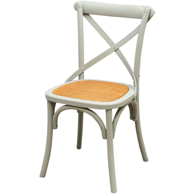 Sedia Thonet in massello di frassino e seduta rattan finitura Grigio L48xPR52xH88 cm