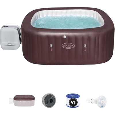 Piscina Idromassaggio Bestway Lay-Z-Spa Maldive Hydrojet Pro Per 5-7 persone Quadrata 201x201x80 cm con Luci LED