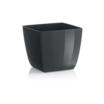 Vaso quadrato 'Colour Santiago' da esterno e giardino per piante e fiori. -20 x 20 x H 17 cm / Nero