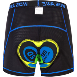 Pantaloncini intimo da ciclismo da uomo Pantaloncini da ciclismo MTB leggeri e traspiranti imbottiti in gel,modello: XXXL Blu e Giallo en oferta