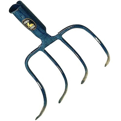 Forca 4 denti piegati per fieno in acciaio senza manico tridente - Forcale