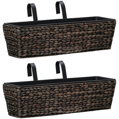 Fioriere da Giardino 2 pz in Giacinto Intrecciato Marrone - Marrone - Vidaxl