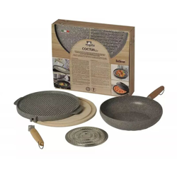 Set Utensili Da Cucina Multifunzione 28Cm+Grill+Tagliere+Padella+Spargifiamme características