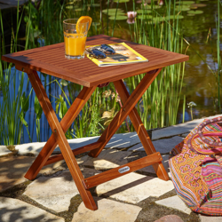 Deuba Tavolino pieghevole in legno di acacia oliato 70x70x73cm Tavolo in legno Tavolino da caffè Tavolo da giardino características