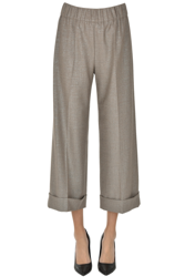 Cropped wool-blend trousers características