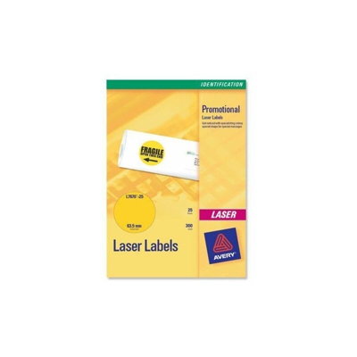 Fluorescent Yellow -circular Labels - Laser - L7670 - Avery