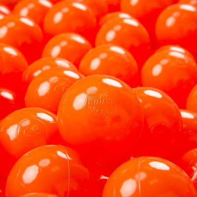KiddyMoon 300 ? 7CM Palline Morbide Colorate Per Piscina Bambini Fatto In EU, Arancione - arancione