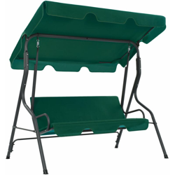 Panchina a Dondolo da Giardino Verde 170x110x153 cm in Tessuto - Verde - Youthup en oferta