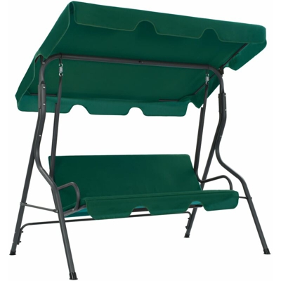 Panchina a Dondolo da Giardino Verde 170x110x153 cm in Tessuto - Verde - Youthup